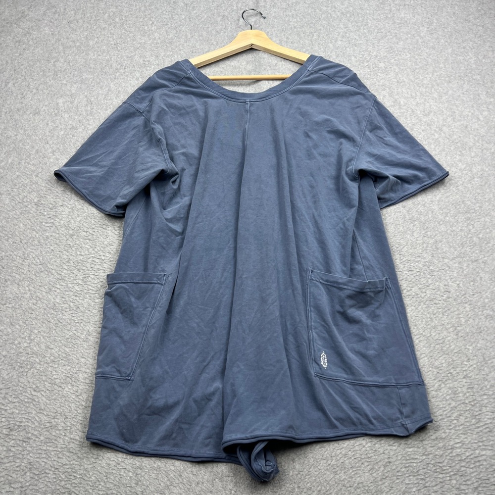 FP Movement Hot Shot Tee Romper Womens Medium Blue Mineral Short Sleeve Relaxed